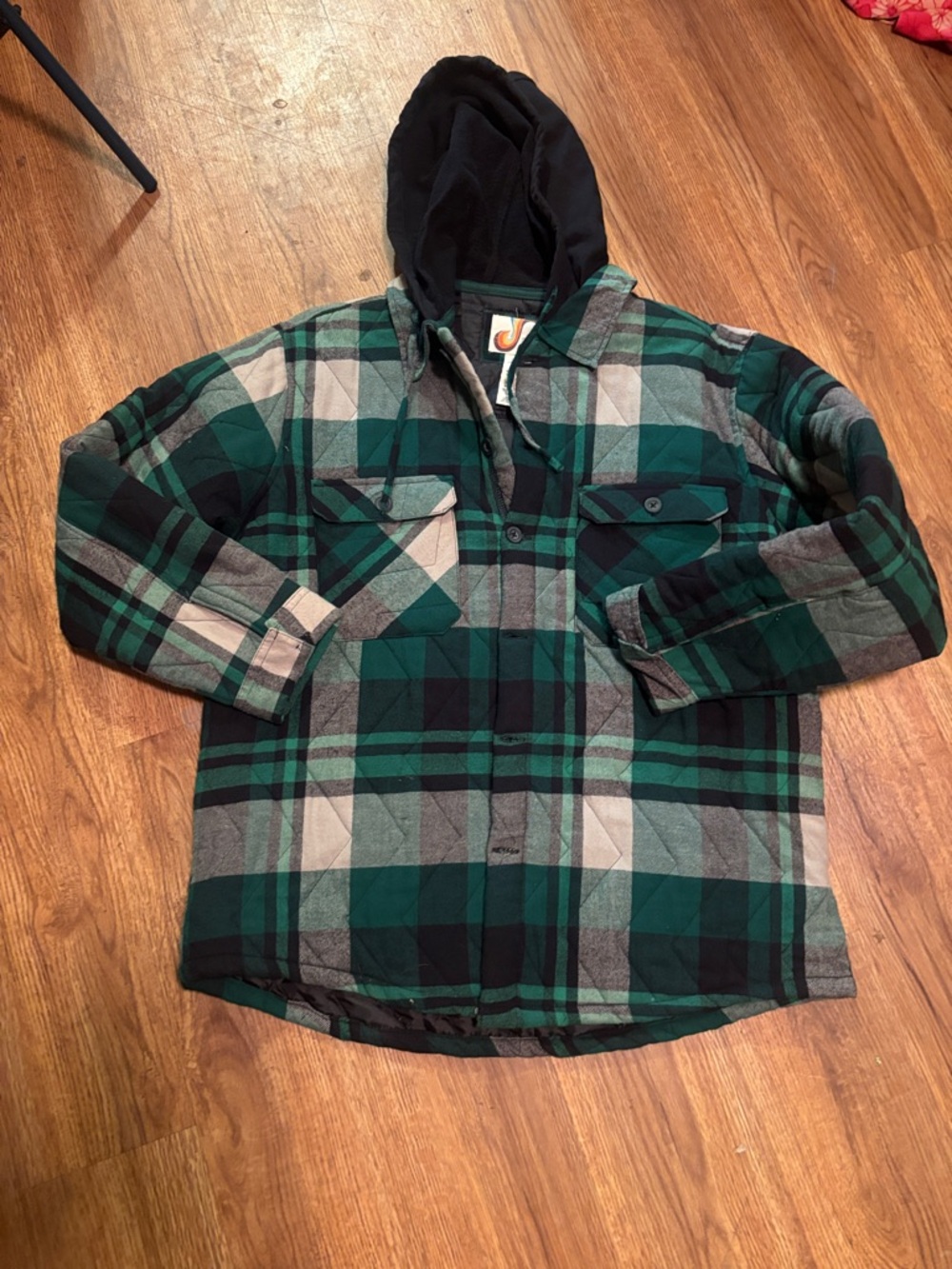 OP Black Jacket with Green Trim